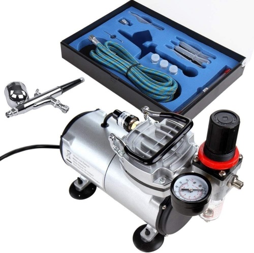TIMBERTECH Airbrush Kit with Compressor, Multi-purpose Airbrush Compressor Set, Dual Action Gravity Feed Airbrush Kit with Airbrush Gun Hose for Airbrush - Lot 191
