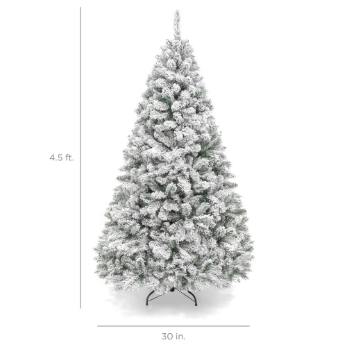 Best Choice Products 4.5ft Snow Flocked Artificial Christmas Pine Tree Holiday - Lot 241