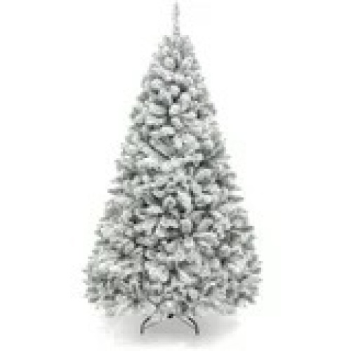 Best Choice Products 4.5ft Snow Flocked Christmas Tree, Premium Holiday Pine Branches, Foldable Metal Base - Lot 245