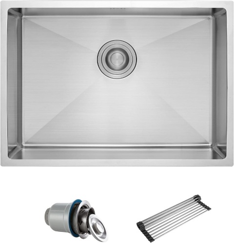  Gaomasck Kitchen Sink, 22 x 16.5 inch Undermount Kitchen Sink Single Bowl 16 Gauge Stainless Steel Sink, High-end Handmade for Kitchen Sink, Bar Sink - Lot 321