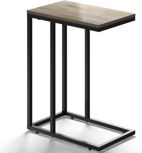 Maxtown Side Table End Table Living Room C Shaped Snack Table for Sofa Couch and Bed Bedside Tables for Bedroom Realistic Wooden Patterns with Sturdy Metal - Lot 325