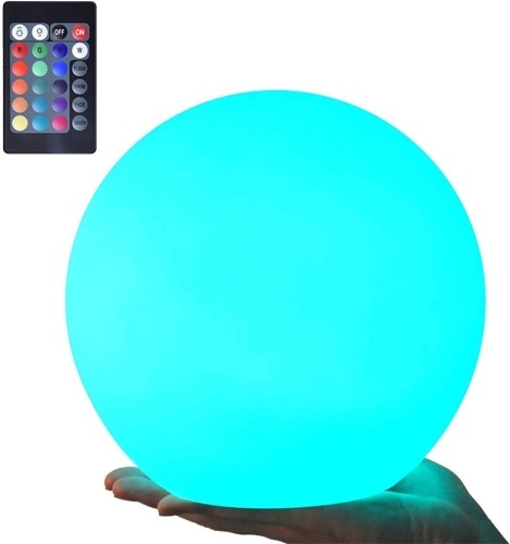LOFTEK LED Night Light Ball, 8-inch 16 RGB Colors and Dimmable Globe Light with Remote, Upgraded Folding Handle, Seamless Matte Housing, Rechargeable IP65. - Lot 329