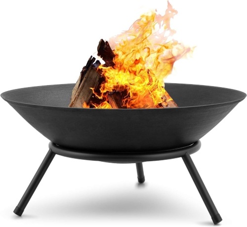 AMAGABELI GARDEN & HOME Fire Pit Outdoor Wood Burning Fire Bowl 22.6in with A Drain Hole Fireplace Extra Deep Large Round Outside Backyard Deck Camping - Lot 330