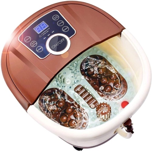 Ovitus Foot Spa Bath Massager with Heat,16 Pedicure Spa Motorized Shiatsu Roller Massage Feet, Frequency Conversion, O2 Bubbles, Adjustable Time - Lot 332