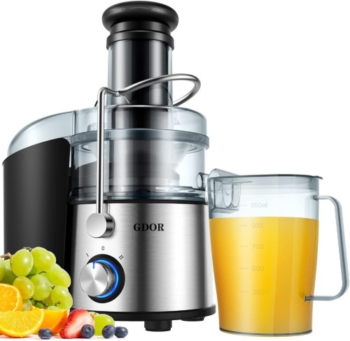 1200W GDOR Juicer with Titanium Enhanced Cut Disc, Larger 3” Feed Chute Juicer Machines for Whole Fruits and Vegetables, Centrifugal Juicer with 40 Oz Juice - Lot 336
