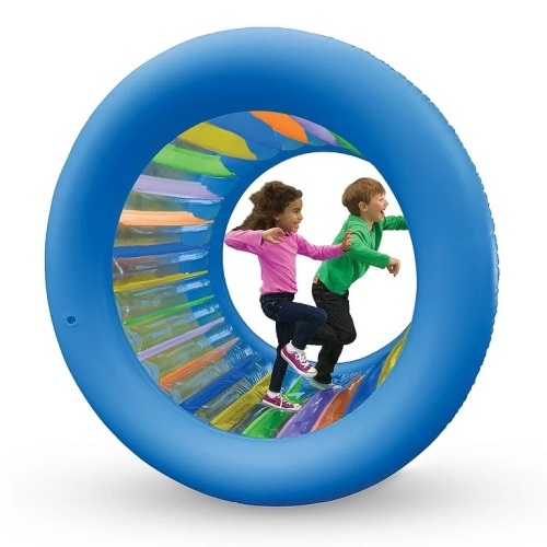Hearthsong Roll With It Giant Inflatable Colorful Rolling Wheel for Active Outdoor Play - Lot 353