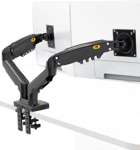 NB North Bayou Dual Monitor Desk Mount Stand Full Motion Swivel Computer Monitor Arm for Two Screens 17-27 Inch with 4.4~19.8lbs Load Capacity for Each - Lot 373