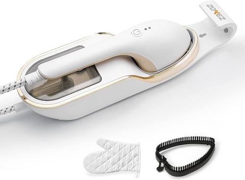ZOKEZ handheld steamer for clothes, 1500W Extra Large Soleplate Clothes Steamer, Detachable 330ml Water Tank, Garment Steamer & Steam Iron, Fabric - Lot 379