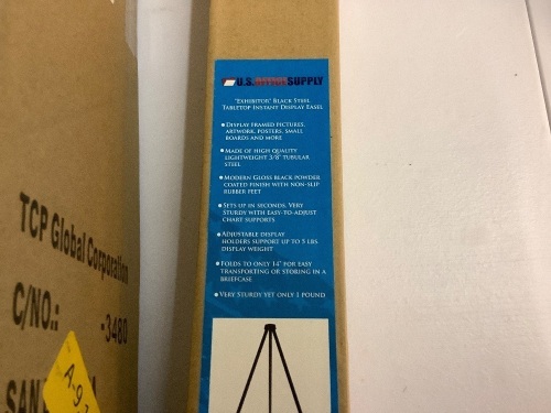 US Art Supply Exhibitor 14" Tall Black Steel Tabletop instant display easel fits Set of 6 - Lot 402