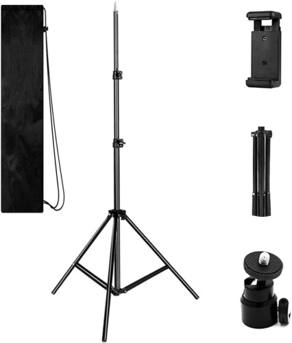 MeeA 82 Inch Tall Extendable Tripod Compatible with Most Cell Phones, DSLRs, Digital Cameras for Selfie and Live Video Trave - Lot 404
