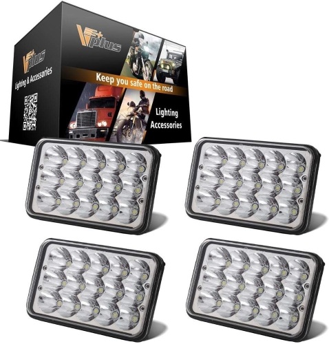 Partsam 4PCS 4x6 LED Headlights Sealed Beam 6x4 Conversion Kit H4651 H4666 H4656 Compatible with Kenworth KW 900/Peterbilt 379/Truck/K10 K20 Van RV Camper - Lot 405