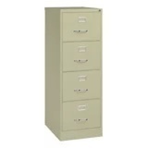 Hirsh 25" Deep 4 Drawer Legal Width Metal Vertical File Cabinet, Commercial Grade, Putty - Lot 452