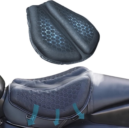 Lwuckbarrt Universal Motorcycle Seat Cushion Foldable Motorcycle Gel Seat Cushion Pressure Relief Ride Motorcycle Air Cushion,Shock Absorption Compatible - Lot 562
