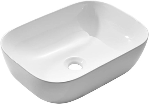 AWESON Ceramic Vessel Sink, Vanity Sink, Above Counter White Countertop Sink, Art Basin Wash Basin for Lavatory Vanity Cabinet (18"x12.6"-Oval) - Lot 565
