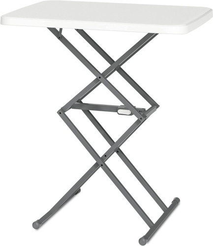SOUNDANCE Small Folding Table, Adjustable TV Tray, Portable Dinner Table, Lightweight, Zero Assembly, Easy to Fold and Storage, Sturdy Desk for Home Garden. - Lot 583