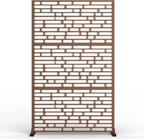 Elevens Outdoor Privacy Screen Metal Freestanding Decorative Privacy Screen Fence for Patio Outdoor Privacy Screen and Panels for Deck Balcony Porch - Lot 604