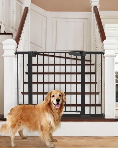 Mom's Choice Awards Winner-Cumbor 29.7-46" Baby Gate for Stairs, Auto Close Dog Gate for the House, Easy Install Pressure Mounted Pet Gates - Lot 610