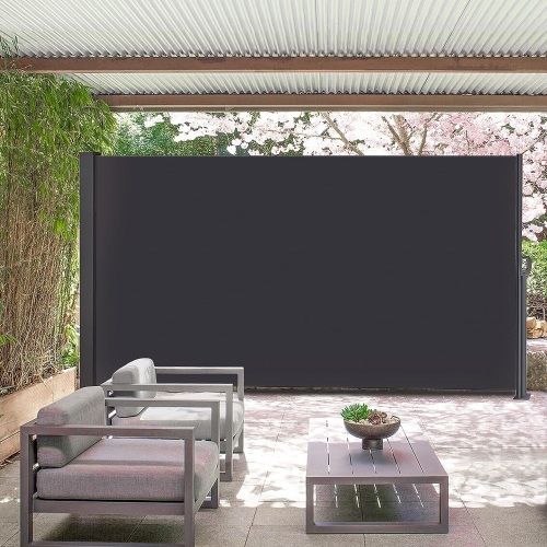 REKOOP 140 x 72 inch Side Awning, Retractable Side Screen Awning,Sun Shade Privacy Divider Screen w/ 280g/m² Polyester, Waterproof & UV-Resistant  - Lot 653