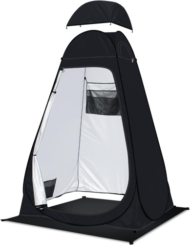 anngrowy Shower Tent Pop-Up Privacy Tent Camping Portable Toilet Tent Outdoor Camp Bathroom Changing Dressing Room Instant Privacy Shelters for Hiking Beach - Lot 737