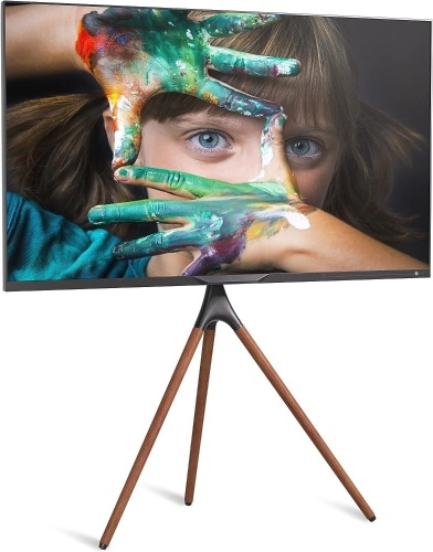 ProMounts Easel TV Stand with Tripod Base for 47-72inch LED LCD OLED Flat Screens, Height Adjustable TV Floor Stand w/Cable Ties, 180°Swivel Portable TV - Lot 2457