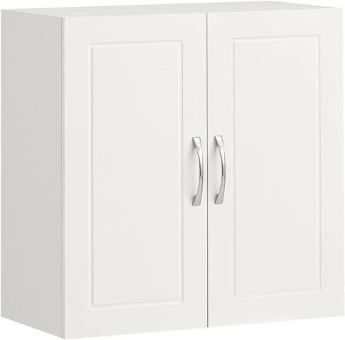 SoBuy FRG231-W,Wall Storage Cabinet Unit with Double Doors,Kitchen Bathroom Wall Cabinet,Garage or Laundry Room White - Lot 2907