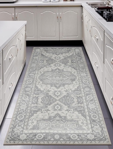 MaxRugrs Kitchen Rug Runner for Hallways 2'6"x6' No Crease Machine Washable Stain Resistant Non Skid Rubber Backing Mat-Bedroom & Laundry - Vintage Floor Carpet Family & Pet Friendly - Lot 2921