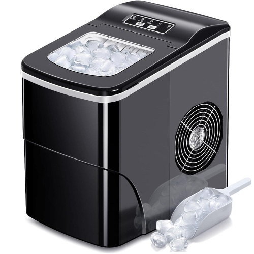 Countertop Ice Maker Machine, Portable Ice Makers Countertop, Make 26 lbs ice in 24 hrs,Ice Cube Ready in 6-8 Mins with Ice Scoop and Basket - Lot 2942