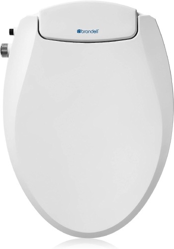 Brondell Bidet Toilet Seat Non-Electric Swash Ecoseat, Fits Elongated Toilets, White - Dual Nozzle System, Ambient Water Temperature - Bidet with Easy Installation - Lot 2944