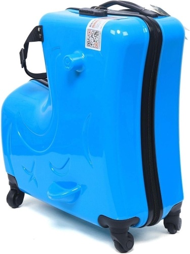 20" Suitcase Children Scooter Wheel Luggage Kid Riding Suitcase Funny Suitcase Luggage Travel Fashionable Appearance Rideable (Blue-20") - Lot 2968