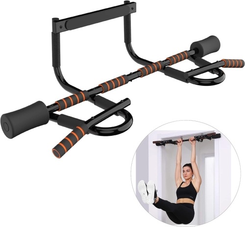 KOMSURF Pull Up Bar for Doorway, Pullup Bar for Home, Multifunctional Chin Up Bar, Portable Fitness Door Bar, Body Workout Gym System Trainer - Lot 3027