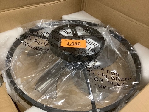 Black Ceiling Fan With Light and Remote Control  - Lot 3030