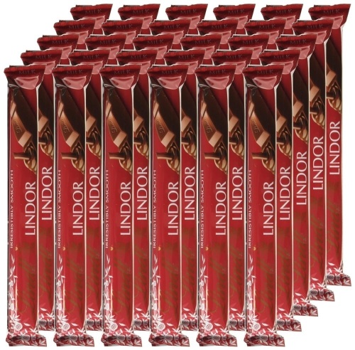 Lindt LINDOR Milk Chocolate Truffle Bar, Chocolate Candy Bar with Smooth Center, Great for gift giving, 1.3 oz. (30 Pack) - Lot 3091
