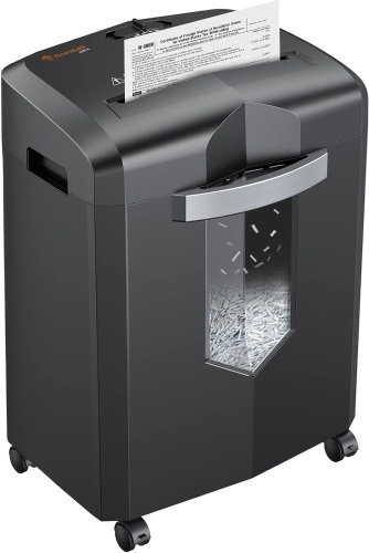 Bonsaii 16-Sheet Paper Shredder for Office, 40-Minute Home Office Heavy Duty Shredder, Crosscut Shredders for CD, Credit Card, Mails, Staple, Clip, with 4 Casters & 5.3 Gal Pullout Basket (C267-A) - Lot 3099