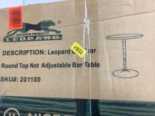 Outdoor Products Leopard Round Top Non Adjstable Barn Table - Lot 3045
