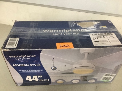 Warmiplant-Ceiling modern style 44" White  - Lot 3011