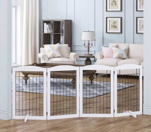 Spirich Free Standing Foldable Wire Pet Gate for Dogs 30" 4 panel - Lot 3018