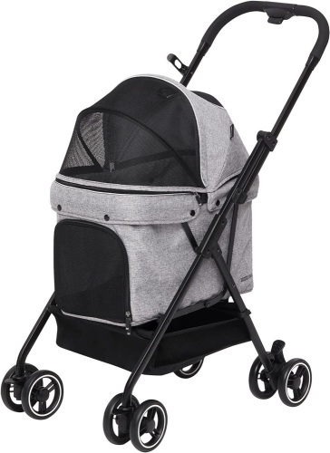 Pet Stroller buddyduggy Maltty2 Small Dog Stroller, Medium Dog Stroller- Compact Dog Stroller Premium Travel pet Stroller Grey - Lot 3052