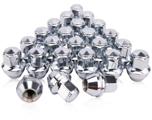Lug Nuts for 2015-2020 Ford F-150 Expedition Lincoln Navigator Factory Wheels 24 Pcs 14x1.5mm One-Piece Chrome OEM Factory Style Large Lug Nuts - Lot 3291