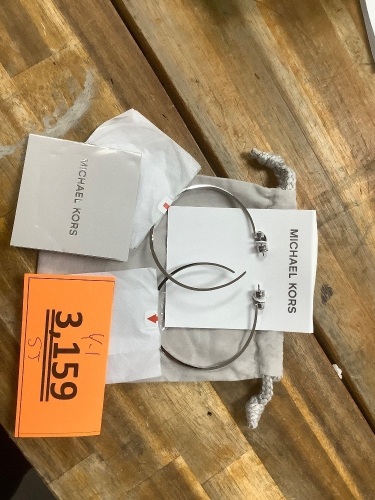 Michael Kors Earrings Hoop Large Silver - Lot 3159