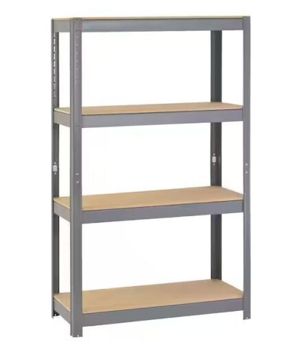 Gray 4-Tier Tab-In-Slot Garage Storage Shelving Unit 36 in. W x 16 in. D x 60 in. H - Lot 547