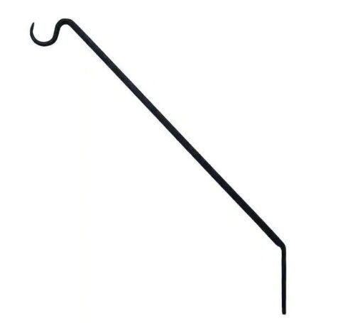 25 in. Tall Black Powder Coat 45-Degrees Angled Wall Mount Pole  - Lot 558