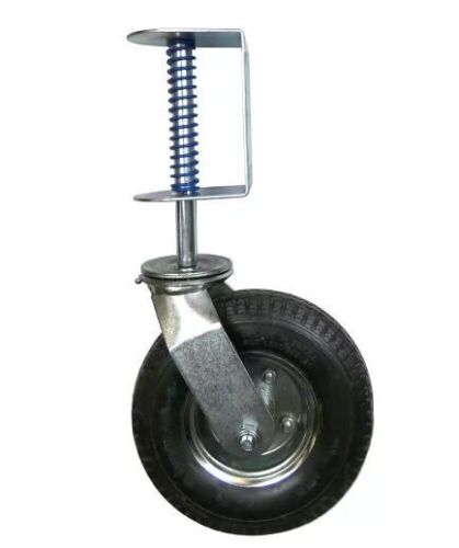 Shepherd 8 in. Black Rubber and Steel Pneumatic Swivel Gate Caster with Spring-Loaded Bracket and 200 lbs. Load Rating  - Lot 602