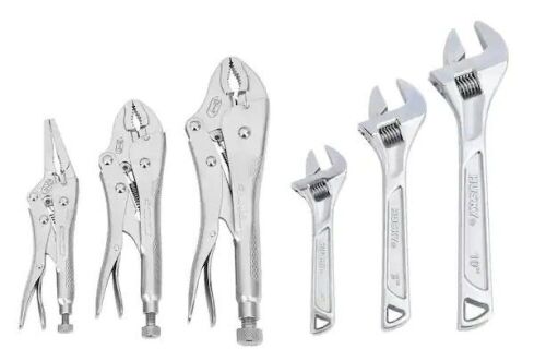 Husky Locking Pliers Set and Adjustable Wrenches, 6 Pc  - Lot 611