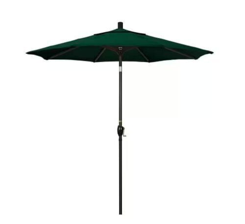 California Umbrella 7-1/2 ft. Aluminum Push Tilt Patio Market Umbrella in Hunter Green Olefin - Lot 644