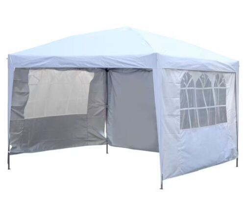 Tatayosi 10 ft. x 10 ft. White Outdoor Patio Pop Up Canopy Tent Gazebos with 4 Removable Sidewalls and Storage Bag - Lot 664