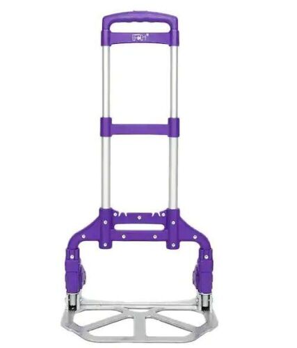 165 lbs. Capacity Aluminium Folding Dolly Push Hand Truck in Purple  - Lot 699