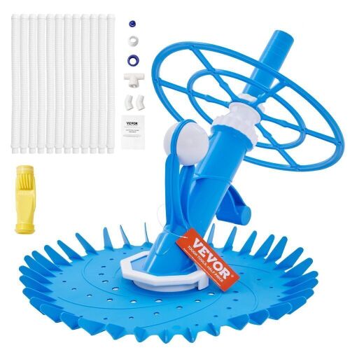 VEVOR Automatic Suction Pool Cleaner with Extra Diaphragm, 10 x 32 in Hoses & 36-Fin Disc - Lot 718