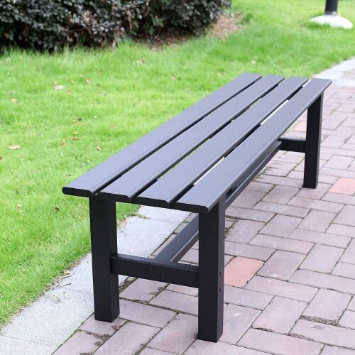 TECSPACE Aluminum Outdoor Patio Bench Black, 59.1 x 14.2X 15.7 inches - Lot 723