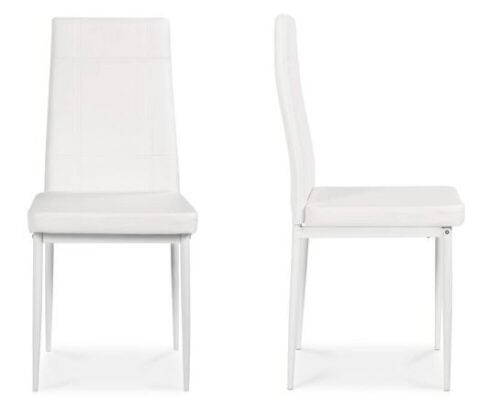 Modern Dining Room Cushioned Chairs, White, Set of 6  - Lot 443