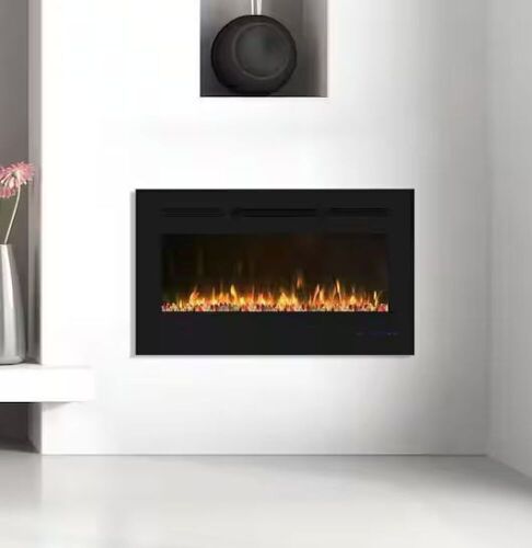 Clihome Flame 30 in. Wall-Mounted Automatic Constant Temperature Electric Fireplace Insert - Lot 98